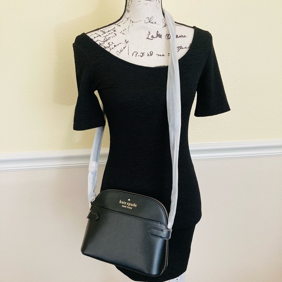 NWT KATE SPADE BLACK STACI DOME CROSSBODY BAG - Picture 2 of 10